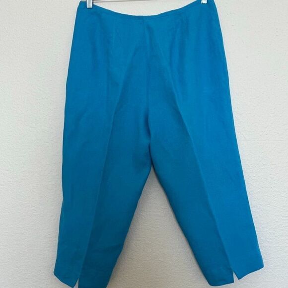 Talbots Women's Pants 100% Linen Bright Blue Lined Size 16 - Picture 2 of 12